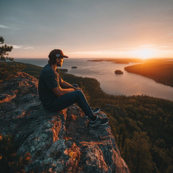 homme médite devant coucher de soleil - art thérapie - journal créatif - coye la foret